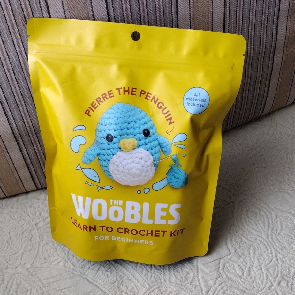 The Woobles Pierre Le Pinguin Crochet Kit - Yellow and Blue